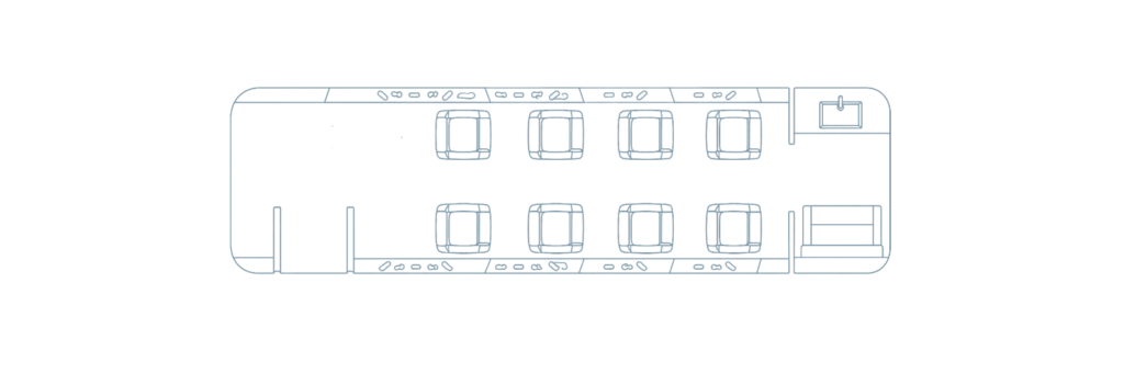Citation Sovereign Cabin Layout (8 passengers)